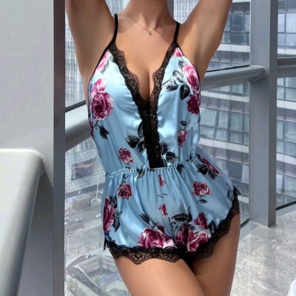 Satin Lace Floral Cami